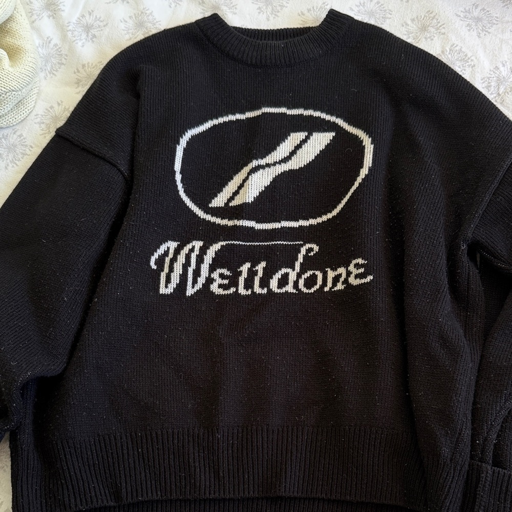 Welldone Black Crew Neck Sweater for Women